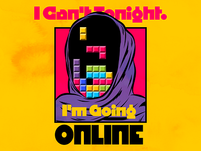 I Can't Tonight. I'm Going Online. design illustration popart retro surrealism vector vintage