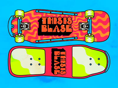 Retro Skateboard Blasé color colorful design illustration lettering logo pop popart retro skateboard typography vector vintage