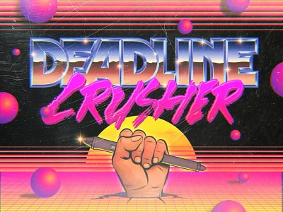 Deadline Crusher design illustration lettering retro typography vector vintage