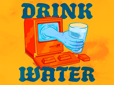 Drink Water design illustration typography vector