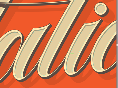 Italics italic lettering script spencerian type typography vector