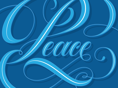 Peace lettering peace script spencerian typography