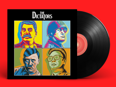 The Dictators album cover funny illustration music parody pop art vector