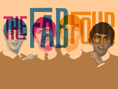 The Fab Four beatles color psychedelic