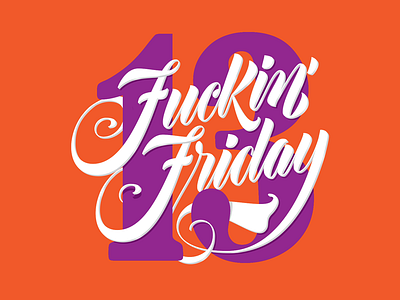 Friday 13 friday lettering typography vector