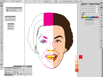 Vector Stages character housewife retro vector vintage wip