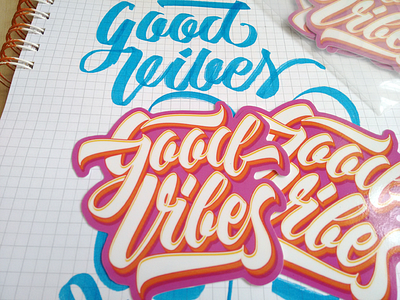 Good Vibes Sticker lettering sticker typography