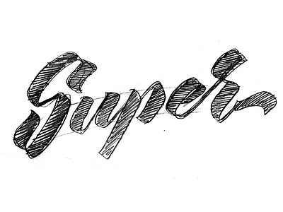 Super Friday lettering sketch typography
