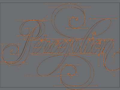 Perception bezier curves lettering script spencerian type typography vector
