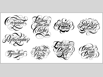 Past week lettering print spencerian tipografia type typography vector