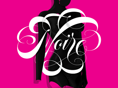 Noire black body figurative art lettering noir spencerian surrealism type typography vector