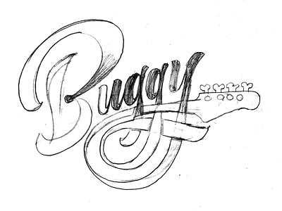 Buggy Bass Sketch casual script hand lettering lettering sketch