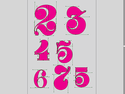 Numbers casual font lettering type typeface typography vector wip