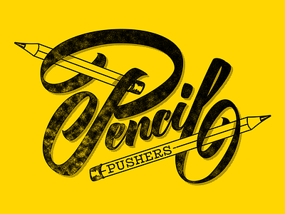 Pencil Pushers Vector brushpen casual lettering logo logotype pencil typography vector