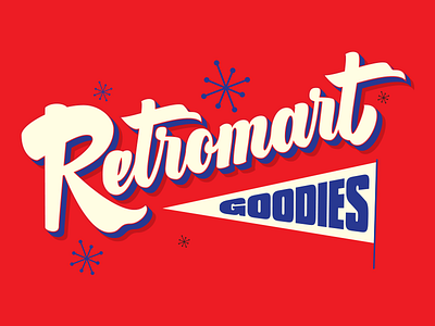 Retromart Goodies casual lettering promo resource retro script typography vector vintage