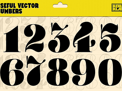 Useful Vector Numbers free lettering resource retro typography vector vintage