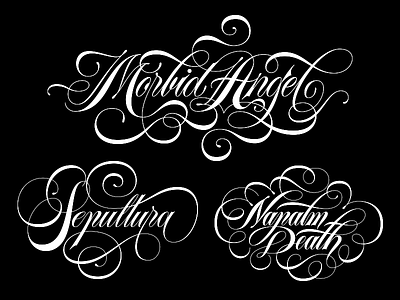 Metal Letterings metal morbid angel napalm death script sepultura spencerian