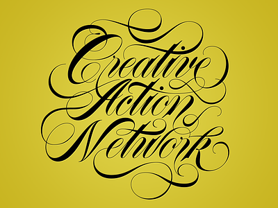 Creative Action Network lettering script spencerian typography