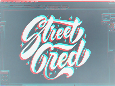 Street Cred apparel casual script lettering typography vector wip