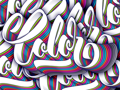 Color Color Color color lettering psychedelic typography