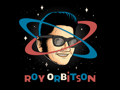 Roy Orbitson fun music parody retro roy orbison vector vintage