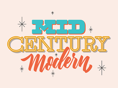 Mid Century Modern graphic design lettering mid century retro typography vector vintage