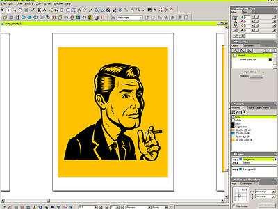 Gary Crant caricature cary grant illustration retro vector vintage wip