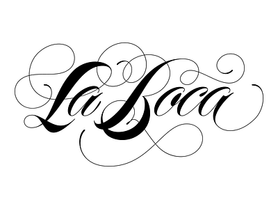 La Boca flourish lettering script spencerian typography