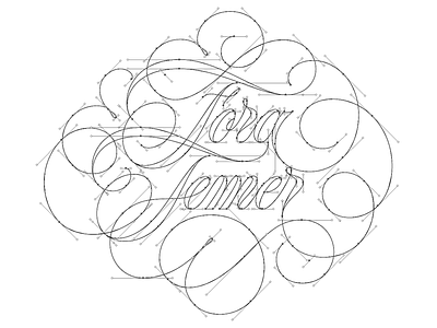 Fora Temer flourish lettering script spencerian typography vector wip