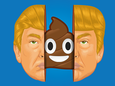 Trumpoo america emoji poop potus shit trump vector
