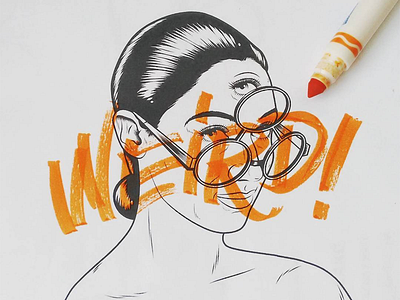 Stay WEIRD! brushpen illustration lettering surrealism typography weird