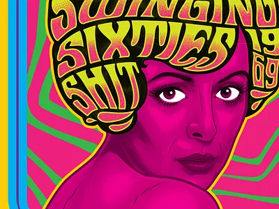 Swinging Sixties Shit art figurative psychedelic retro sixties trippy vector vintage