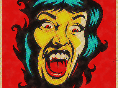 Vampire horror illustration movie poster retro vector vintage