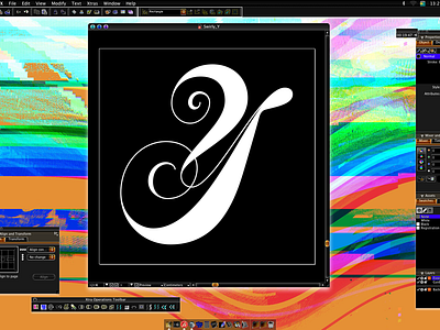 Y so swirly? freehand letterform lettering typography vector wip y