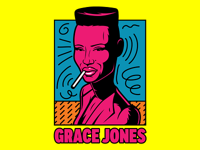 The Amazing Grace Jones 1980 funky grace jones icon illustration pop pop art vector