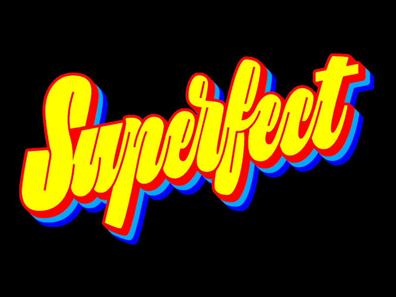 Superfect! gif lettering typography