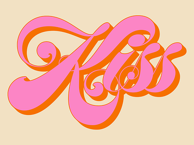 Kiss bold contrast flourish lettering script type typography
