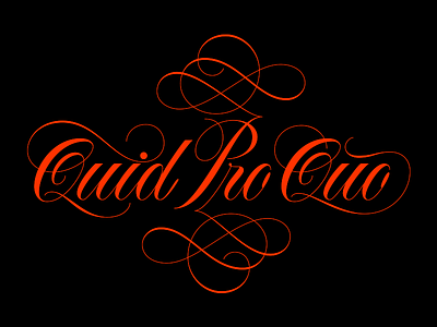 Quid Pro Quo flourish lettering script spencerian type typography