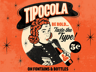 Tipocola Ad ad advertising illustration retro tipografia type typography vector vintage