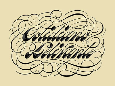 Cotidiano Delirante flourish lettering process retro script type typography vector vintage