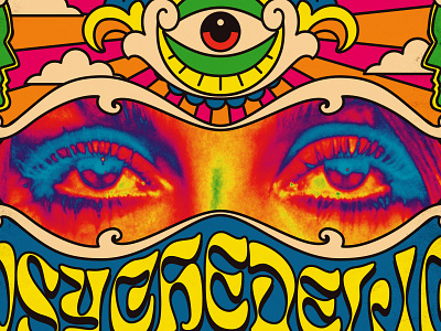 Psychedelic Vision funky mixed media psychadelic retro vector vintage weird