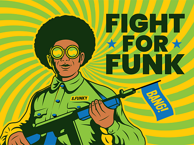 Funk Fighters funk groovy peace poster propaganda psychedelic retro vector vintage war