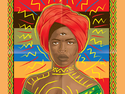 Surreal Woman african art color ethnic illustration mujer mulher texture vector woman