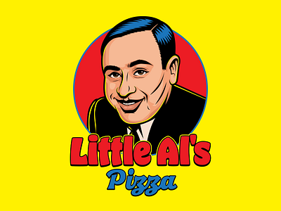 Little Al`s Pizza al capone boss chicago logo mafia mob retro vector