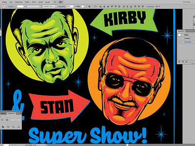 The Kirby & Stan Super Show comics fan art illustration jack kirby retro stan lee vector vintage
