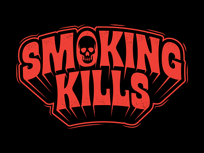 Smoking Kills Logo design lettering logo retro type vector vintage