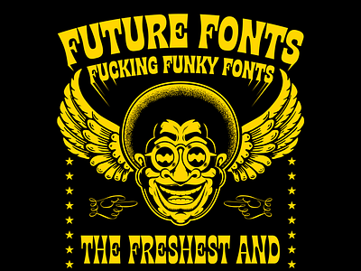 Future Fonts Funky Fanart fanart futurefonts psychedelic retro type typeface vector vintage