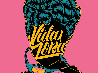 Vida Loka illustration lettering psychedelic retro type typography vector vintage