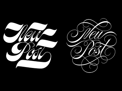 New Post New Post design flourish lettering script spencerian type typography vector