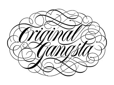 Original Gangsta Flourished Script art design flourish lettering retro script spencerian type typography vector vintage